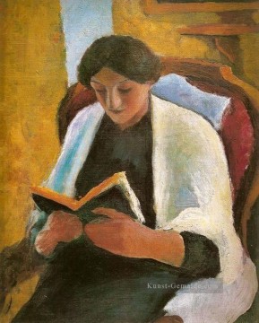  lesen - Lesende Frau im roten Sessel Lesende Frauimroten Sessel Expressionist